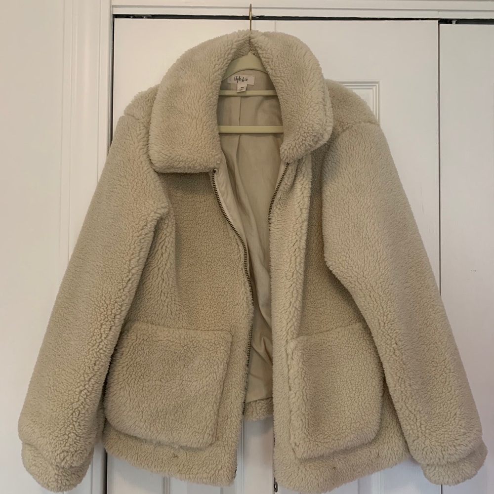 Fluffy teddy coat